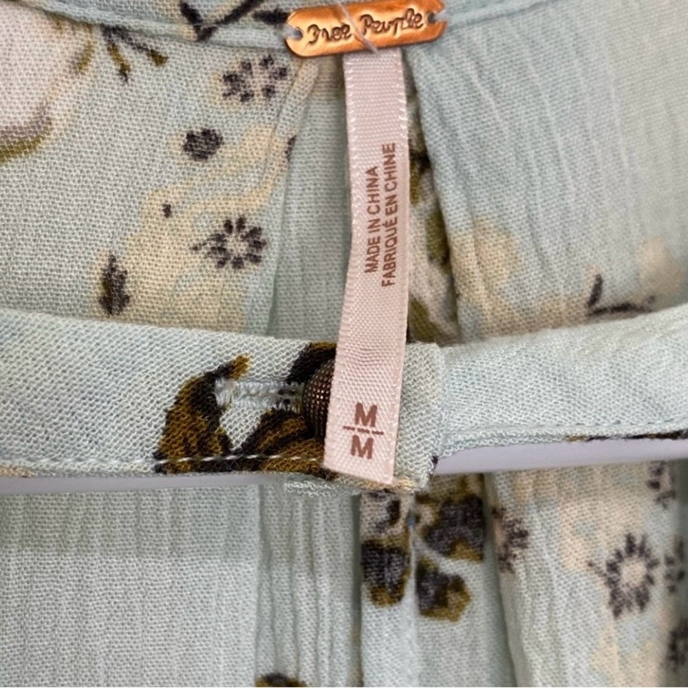 💞Price Drop! Free People Blue Green Swing Floral Tunic Short Casual Dress - MED - Picture 5 of 9